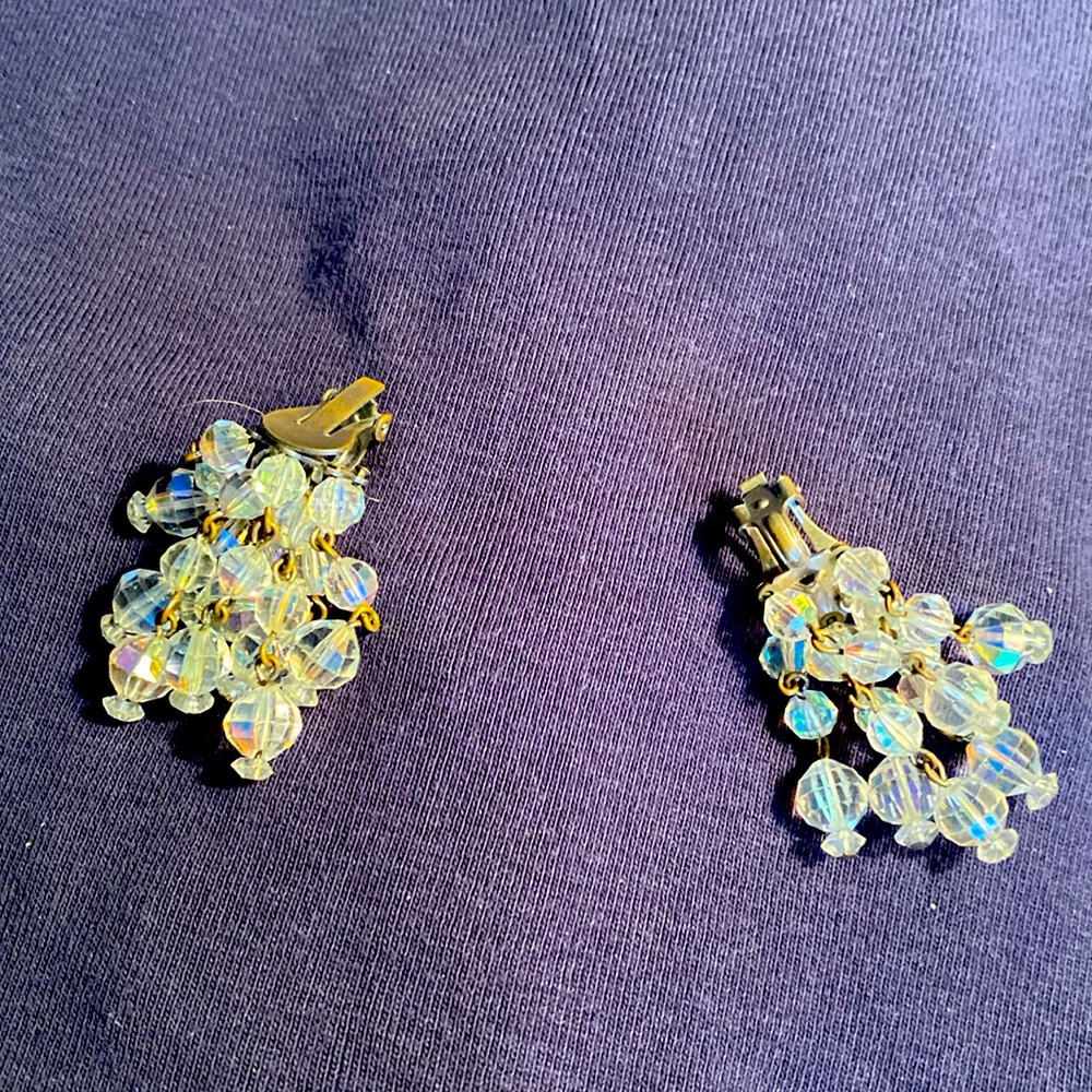 Vintage crystal clip on earrings